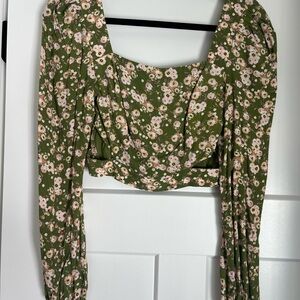 Elodie Green Floral Blouse